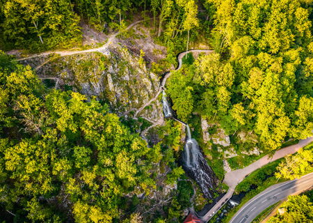 Trusetaler Wasserfall aus der Vogelperspektive
