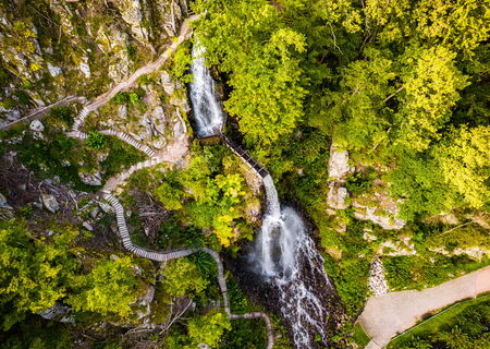 Trusetaler Wasserfall aus der Vogelperspektive